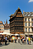 France, Bas Rhin, Strasbourg, old town listed as World Heritage by UNESCO, Place de la Cathedrale, the Maison Kammerzell built in the 15th-16th century, converted to a hotel and restauran
