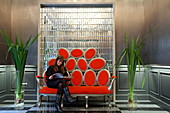France, Paris, Hotel Lumen by designer Claudio Colucci, lobby