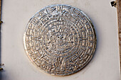 Mexico, Guerrero state, Taxco, silver Aztec calendar