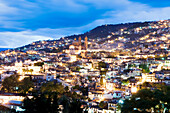 Mexico, Guerrero state, Taxco, downcity illuminated