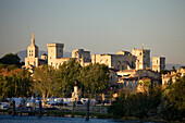 France, Vaucluse, Avignon, View of the Palais des Papes listed as World Heritage by UNESCO and Notre Dame des Doms Cathedral