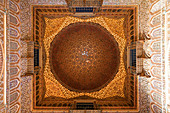 Spain, Andalusia, Seville, Real Alcazar, Palacio Mudejar listed as World Heritage by UNESCO, Salón de Embajadores, dome