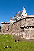 France, Loire Atlantique, Nantes, European Green Capital 2013, the chateau des Ducs de Bretagne (Dukes of Brittany Castle), the moats converted into open space