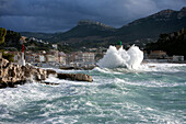 France, Bouches du Rhone, Cassis, Labbe wind, south west wind on the Cassis lighthouse