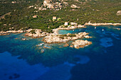 France, Corse du Sud, Domaine de Murtoli, the cove (aerial view)