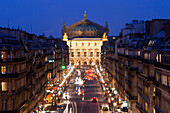 France, Paris, Garnier opera house and Opera avenue