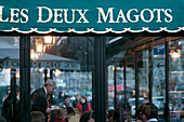 France, Paris, Saint Germain des Pres District, Les Deux Magots Cafe