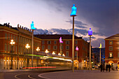 France, Alpes Maritimes, Nice, Old Town, Place Massena, statue by Jaume Plensa