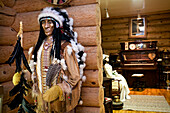 Canada, Ontario Province, Mattawa, the Museum of the town, array of an Amerindian Chief