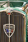 France, Doubs, Sochaux, Museum of Peugeot Adventure, radiator grille of a sedan 301 model