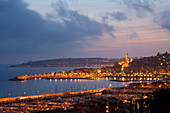 France, Alpes Maritimes, Menton, Baie de Garavan (Garavan Bay) seen from the customs post