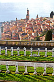 France, Alpes Maritimes, Menton, cemetery Trabuquet and Basilique Saint Michel (Saint Michael basilica)