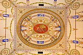France, Alpes Maritimes, Menton, Palais Carnoles (Carnoles Palace), ceiling detail