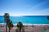 Frankreich, Alpes Maritimes, Nizza, Promenade des Anglais aus der Präsidentensuite des Hotel Negresco gesehen