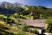 Frankreich, Haute Savoie, La Clusaz, Vallee des Confins (Confins Valley) und Aravis-Massiv, Fernuy Kapelle