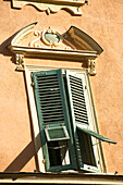 France, Haute Corse, Bastia, Governor's Palace, window detail, shutters