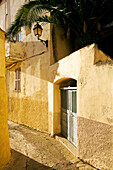 France, Haute Corse, Balagne, Calenzana, narrow street