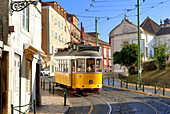 Portugal, Lisbon, Alfama District, tramway along the Largo da Limoeiro