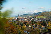 panoramic view, autumn, Freiburg, Black Forest, Baden-Wuerttemberg, Germany