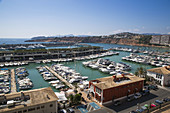 Yachts and sailboats moored at Port Adriano Marina, El Toro, Mallorca, Balearic Islands, Spain