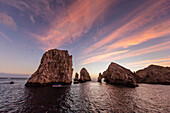 Sunrise over Land's End, Finnisterra, Cabo San Lucas, Baja California Sur, Mexico, North America