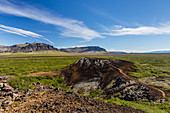 Eldborg volcanic crater, declared a Protected Natural Monument in 1974, Iceland, Polar Regions