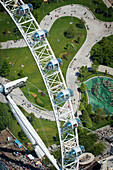 Aerial view of the London Eye, London, England, United Kingdom, Europe