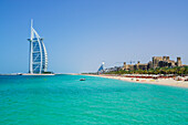 Burj Al Arab hotel, iconic Dubai landmark, Jumeirah Beach, Dubai, United Arab Emirates, Middle East