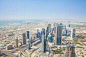 View of Sheikh Zayed Road and Dubai skyline, Dubai City, United Arab Emirates, Middle East