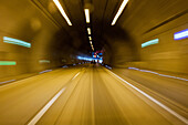 German Autobahn, A71, driving inside the tunnel, tunnel vision, motorway, freeway, speed, speed limit, traffic, infrastructure, Neubrunn, Germany