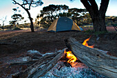 Camp near the shores of Lake Geirdner, Lake Geirdner, Australia, South Australia