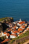 View of a small village along the south coast on the Portuguese island of Madeira