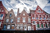 Row of traditional style houses in Brugge, Belgium