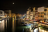 Fondamenta del Vin on the Grand Canal at night, Venice, Italy