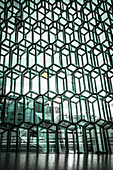 Inside the Harpa Concert Hall in Reykjavik, Iceland