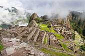 The legendary Incan ruins of Machu Picchu, high in the Andes Mountains of Peru.