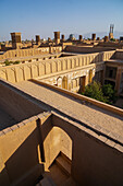 Cityscape at dusk, Yazd, Iran, Middle East