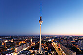 View from Hotel Park Inn over Alexanderplatz Square, Berliner Fernsehturm TV Tower, Berlin Mitte, Berlin, Germany, Europe
