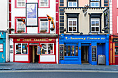 Colorful building fronts of traditional beer pubs in Kilkenny, County Kilkenny, Leinster, Republic of Ireland, Europe