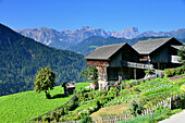 Farmhouses in Wengen/La Valle, Val Badia, Dolomite Alps, South Tyrol, Italy