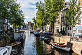 Blick über den Groenburgwal von Amsterdam, Holland