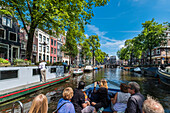 tourist boats on the Grachten of Amsterdam, Netherlands