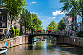boats tour on the Grachten in Amsterdam, Netherlands