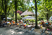 Beer garden in the Volkspark Schoeneberg-Wilmersdorf, Berlin, Germany