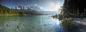 Eibsee and Zugspitze, Grainau, Bavaria, Germany