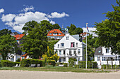 Beach and villas by the Elbe, Blankenese, Hanseatic City of Hamburg, Northern Germany, Germany, Europe