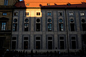 letzte Sonnenstrahlen auf der Residenz in München, Bayern, Deutschland