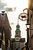 Der Markusturm in der historischen Altstadt, Rothenburg ob der Tauber, Bayern, Deutschland