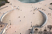 Aerial view of tourists at park