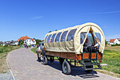 Horse and cart in Neuendorf, Island Hiddensee, Baltic coast, Mecklenburg-Western Pomerania, Northern Germany, Germany, Europa